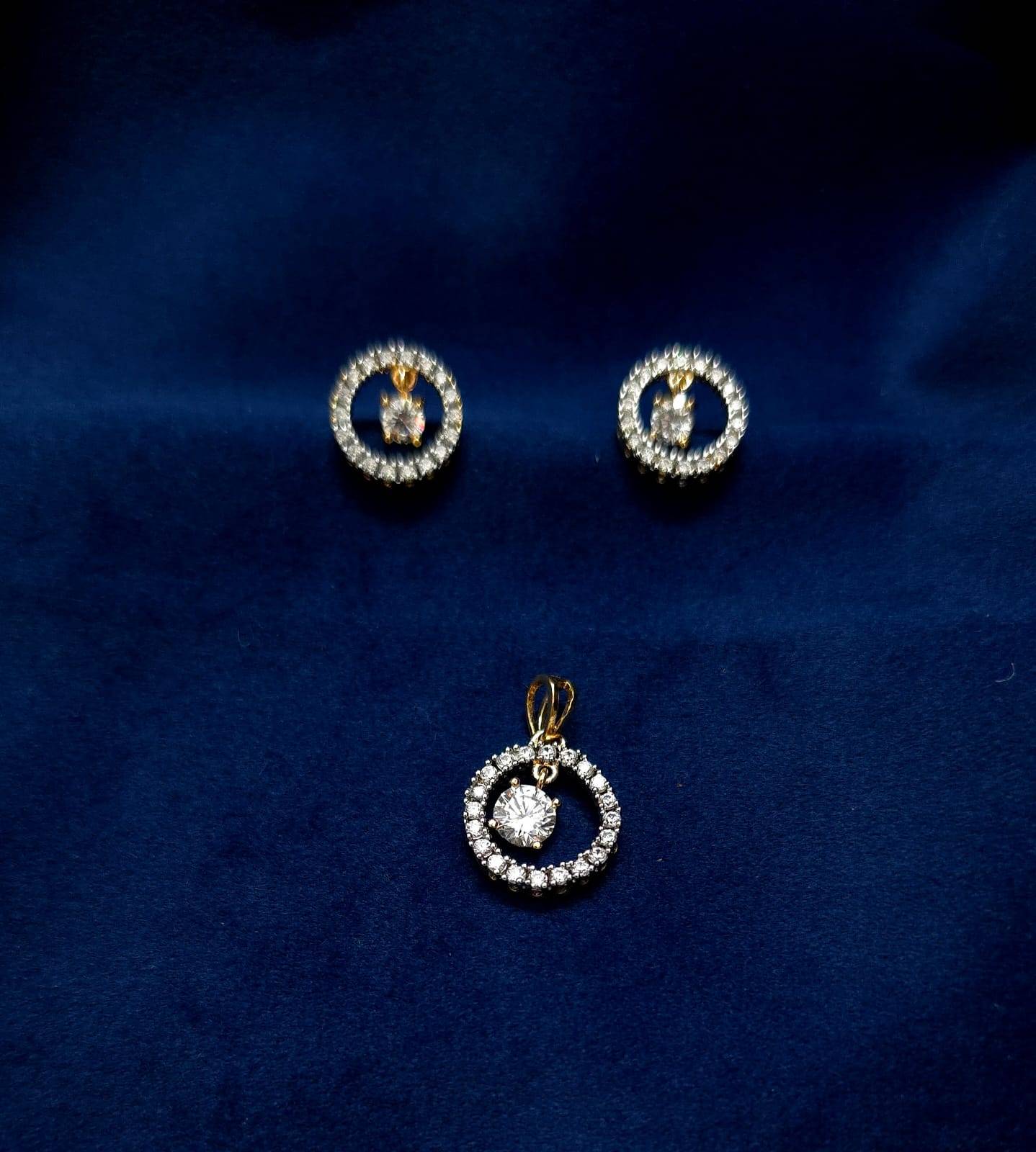 Diamond Lookalike Pendant Set- Small-Design 7